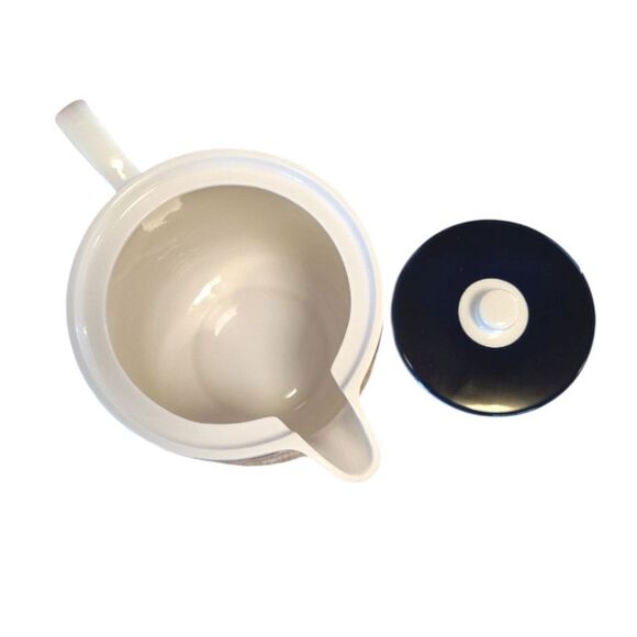 Kate Spade Lenox Charlotte Street White Blue Porcelain Tea Pot & Pink KS Box NWT - Picture 11 of 16